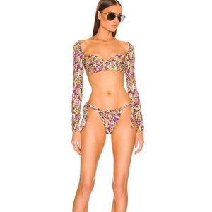 DUNDAS x Revolve Nadja Bikini in Magenta Mushroom size Small